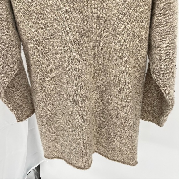 Woolrich Womens Longline Wool Sweater Size XL Heathered Tan Button Down Pockets - Picture 8 of 9